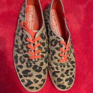 🐆 Coral / Brown Leopard Print Keds Sneakers